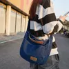 Hobo Kobiety Dżins Messenger Bag Lekkie dżinsy TOTE Duża pojemność Wszechstronna prosta zawiesia ramię