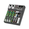 Utrustning 4 -kanal Audio Mixer Input 48VPHANTOM Power Stereo DJ Studio Streaming Audio Mixer med inbyggt datorljudkort