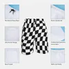 Homens Swimwear Resumo Checkerboard Beach Shorts Preto e Branco Checker Homens Classic Board Calças Curtas Venda Quente Impressão Plus Size Swimsuit 240315