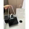 Shoulder Bags 2024 Womens High Quality Cowhide Litchi Pattern Chain Single Diagonal Straddle Handbag