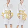 2024 Designer Männer Frauen Roben Loungewear Pyjama Robe Langarm warmer Baumwollbademantel das gleiche wie ein Paar in einem Hotel Kleidungsdesigner-Top Buchstabenkleid Puderrobe