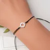 Charme Pulseiras 2 Pcs Casal Conjunto Para Mulheres Handmade Trançado Fio Preto Corda Bohemian Sun Moon Cartão Jóias