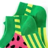 Chaussettes pour hommes EU 36-44 cheville pour hommes printemps été mince bateau Sox impression de fruits alimentaires chaussettes courtes à la mode femmes