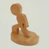 Figurines décoratives créatives en bois pour enfants, cheval en hêtre, décoration artisanale, décoration de maison, support de téléphone portable de jardin