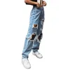 Sexy rasgado jeans mendigo mulheres grandes buracos destruídos quebrado rasgado calças vintage feminino denim calças angustiado designer namorado 240311