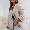 Women's Suits Autumn Spring Long Sleeve Jackets Fashion Fleece Warm Solid Blazer Coat 2024 Women Elegant Single Breasted Commuter Outwear