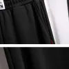 Dipler artı beden 7xl150kg Sonbahar Kış Siyah Pantolon Gevşek Büyük Boyut Tayt Pantolon Kadınlar Günlük rahat pantolon