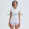 Abbigliamento da yoga da donna a maniche corte tinta unita T-shirt sportiva nuda che modella la vita attillata fitness allentato da jogging abbigliamento sportivo da donna alta traspirante buona