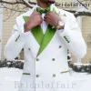 Pakken Kuson mannen Witte Pakken Luxe Jacqaurd Bruidegom Bruiloft Tuxedo Avondjurk Pak voor Mannen 2 stuk Blazer Broek set Kostuum Homme