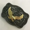 1 datorer Flower Mönster Golden Eagle Western Belt Buckle For Man Hebillas Cinturon Belt Cowboy Buckles Fit 4cm breda bälten233w