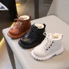 Boots Autumn Winter Kids Short For Boys Britain Style Fashion Barn Girls Läder Toddler Shoes 2024 Casual Retro