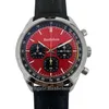 Chronograph Mens Watch Top Vintage Racing Dial Quartz Miyota Ruch Czerwony twarz Czarny skórzany pasek Designer 46 mm Męski rękawostka 52839