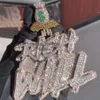 Bijoux Hip Hop glacé Moissanite diamant personnalisé Sier chaîne cubaine pendentif lettre