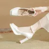 Chaussures habillées plate-forme de boucle de boucle mary jane talons hauts femmes mode sexy cuir moderne moderne toe carré toe pompes 3c