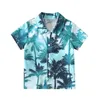 Barn shortsleeved skjorta pojke hawaiian strandstil baby casual skjortor barn kläder tshirt 240307