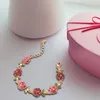 Pulseras con dijes Pulsera de flores Regalo brillante Adornos elegantes para bodas Cumpleaños Aniversario Graduación