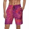 Pantaloncini da uomo Maschi Palestra Tie Dye Costume da bagno casual Fragola Swirl Comodo Sport Fitness Trendy Plus Size Pantaloni corti da spiaggia