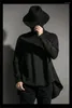 Men's Hoodies Small High Neck Black Sweater Large Design Dark Style Youth Fashion Brand Bottomed Shirt Solid Color Loose Coat