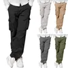 Pantaloni da uomo da jogging maschile Casual quattro stagioni Cargo colore puro multitasche dritto gioventù elegante streetwear Ropa Hombre