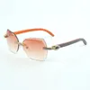 Lentes de óculos de sol da moda com micro corte e diamante XL 8300817 com madeira laranja natural tamanho 18-135 mm