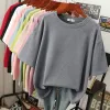 Tops Plus Size T Shirt 100% Cotton L6XL Tshirt Short Sleeve Women Top 2022 Summer Solid T Shirt O Neck Oversized T Shirts