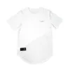 Camiseta masculina de manga curta com gola redonda, músculo, exercício, corrida, respirável, secagem rápida, 4omr