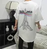 24女性用Tシャツウェーブタワーレター印刷