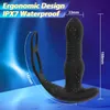 App empurrando massageador de próstata anal vibrador vibrador pênis anel peniano plugue telescópico brinquedos sexuais homens 240312