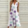 Casual Dresses Summer For Women 2024 Women's Loose V Neck Sleeveless Button Up Small Daisy Print Pocket Dress