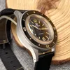 Wristwatches 40mm Retro 50-Fathoms Tandorio 20ATM Automatic NH35 PT5000 Movement Men Watch Black Dial Lume Ceramic Bezel Dome Sapphire Glass