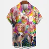 Chemises décontractées pour hommes Summer Hawaiian Haute Qualité Flamingo Manches courtes Revers Vêtements surdimensionnés Hommes Femmes Vintage Blouses Unisexe Social