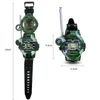 2pcs 7 في 1 childrens creative military walkie-talkie luminous Watch Watch Interactive Compass Toy for Kids Gift Guzzle Toy 240306