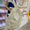 Rucksack Wasserdicht Nylon Frauen Brief Druck Weibliche Nette Tragbare Reisetasche Teenager Mädchen Preppy Schul Dame Bookbag