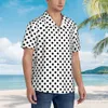 Camicie casual da uomo Camicia da spiaggia design stile anni '80 Pois neri Camicette hawaiane da uomo fresche Manica corta Harajuku Graphic Top