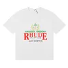 Designer Rhude Shirt Herren T-Shirt Sommer Mode Kurzarm T-Shirts 23SS Europa Amerika Männer Frauen Rundhals T-Shirts Baumwolle Druck Shirt Shorts US S-XL