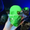 Naturlig vulkan Vocanic Agate Skull Polished UV Reactive Florescerande Crystal Quartz Healing Stone Minerals Human Skull Ristningar Hemdekor Halloween Energi gåva