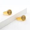 Cluster Rings Punk Signet Ring for Women Pvd Gold Plated Fashion Jewelry Elegant Party OEM Wholesale