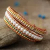 Strand Gorgeous Leather Wrap Bracelets W/ Freshwater Pearl Statement Bracelet Women Teengirls Elegant Jewelry Gift Bijoux Drop