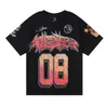 Camas de designer de camisas da Hellstar Men camisetas soltas camisetas de rua alta Rapper Rapper Wash Grey pesado artesanato unissex de manga curta pullover tshirts tops nos tamanho S-2xl
