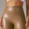 Lu Pant Align Align Lu Lemon Pu Vita alta nera Pantaloni leggings sexy in pelle Donna Thick Stretch Pantalon Mujer 2024 Gym Jogger Sports