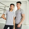 Summer Suit Sports T-Shirt Unisex Üstü Koşu Eğitimi Kısa Kollu Hızlı Kurutma ve Nefes Alabilir Giysiler 30ID