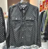 marca jeans camisa masculina xadrez preto manga longa denim camisa de grife masculina