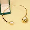 Pendant Necklaces GG Jewelry Natural White Keshi Pearl Yellow Gold Plated Choker Necklace