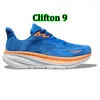 Designer Clifton 9 Bondi 8 One Running Shoes para Homens Mulheres Sapatilhas Largo Preto Branco Pessoas Livres Porto Névoa Espaço Exterior Mens Treinadores Outdoor Sneaker Corredores