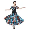 Stage Wear Waltz Ballroom Concours Robe Standard Mordern Dance Performance Costumes Femmes Manches Volantes Robes De Soirée Jupe Longue