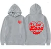 Erkek Hoodies Çift Kırmızı Self Love Club Mektubu Erkekler Kadın Modaya uygun kişiselleştirilmiş kazak Sonbahar Drawstring Kanguru Cep Sweatshirt