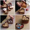 Juegos de vajilla Bandeja de refrigerios de frutas Frutas secas clave que sirven en forma de corazón Plato de baratija en forma de madera
