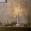 Bordslampor Trädatmosfär Lätt varm dekorativ björklampa 24led landskap för julfestdekoration