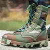 Scarpe da fitness Stivali tattici mimetici militari da uomo Cerniera alta da lavoro Allenamento militare Deserto Combattimento Alpinismo Escursionismo