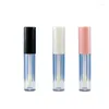 Lagerflaschen 50 stücke Lipgloss Tube 6 ml Leerer Kosmetikbehälter Runde Form Flasche Schwarz Weiß Rosa Deckel mit Steckerverpackung